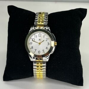 Vintage Dainty Women's Two Toned Analog Stretch Band Watch